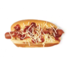 Μίνι hot dog με σάλτσα μπάρμπεκιου, τυρί τσένταρ και μπέικον Μίνι hot dog με σάλτσα μπάρμπεκιου, τυρί τσένταρ και μπέικον