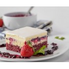 Σεμιφρέντο redvelvet cake με φρούτα του δάσους